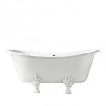 Barclay CTDSN66-WH-PN - Markus Cast Iron Dbl Sliper 66 WH,No Holes, PN Monarch Feet