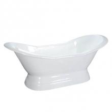 Barclay CTDSN72B-WH - Oxnard Cast Iron Dbl Slipper w/ base, 72'', WH, No Holes