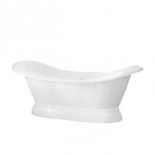 Barclay CTDSNB-WH - Marshall 71'' Cast Iron tub Dbl Slipper w/ base, No Holes