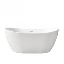 Barclay RTDSN56-OF-WH - Edison 56'' BARstone Freestanding Tub, White Matte, No Holes