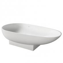 Barclay RTOVN70-OF-WH - Carlyle BARstone Oval Tub, WH 70'', No Holes, w/ OF and Drain