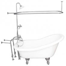 Barclay TKADTS67-WCP3 - Tub Kit 67'' AC Slipper,Shwr Unit, Supplies, Drain-Chrome