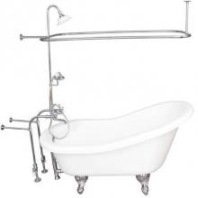 Barclay TKADTS67-WCP4 - Tub Kit 67'' AC Slipper,Shwr Unit, Supplies, Drain-Chrome