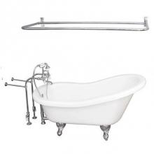 Barclay TKADTS67-WCP5 - Tub Kit 67'' AC Slipper,Filler, Shwr Rod,Supplies,Drain-Chrm