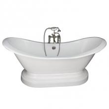 Barclay TKCTDSHB-CP3 - Tub Kit 71'' CI Dbl Slipper, Filler, Supplies, Drain-Chrome