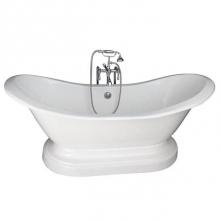 Barclay TKCTDSNB-CP4 - Tub Kit 71'' CI Dbl Slipper, Filler, Supplies, Drain-Chrome