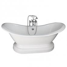 Barclay TKCTDSNB-CP5 - Tub Kit 71'' CI Dbl Slipper, Filler, Supplies, Drain-Chrome