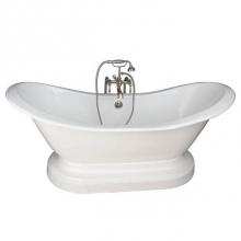Barclay TKCTDSNB-SN3 - Tub Kit 71'' CI Dbl Slipper, Filler, Supples, Drain-Br Nkl