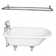 Barclay TKCTR7H60-CP5 - Tub Kit 60'' CI Roll Top, Shwr Unit, Supplies, Drain-Chrome