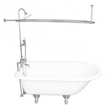 Barclay TKCTR7H67-CP3 - Tub Kit 67'' CI Roll Top, Shwr Unit, Supplies, Drain-Chrome