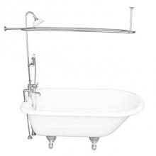 Barclay TKCTR7H67-CP4 - Tub Kit 67'' CI Roll Top, Shwr Unit, Supplies, Drain-Chrome