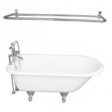 Barclay TKCTR7H67-CP5 - Tub Kit 67'' CI Roll Top, Shwr Rd,Filler,Supplies, Drain-Chrm