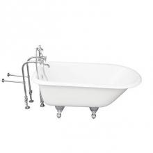 Barclay TKCTRN54-CP1 - Tub Kit 54'' CI Roll Top, Tub Filler, Supplies, Drain-Chrome