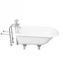 Barclay TKCTRN54-CP2 - Tub Kit 54'' CI Roll Top, Tub Filler, Supplies, Drain-Chrome