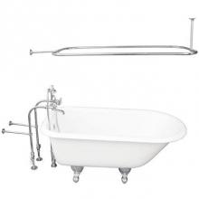 Barclay TKCTRN54-CP4 - Tub Kit 54'' CI Roll Top, Shwr Rd,Filler,Supplies, Drain-Chrm