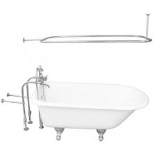 Barclay TKCTRN67-CP4 - Tub Kit 67'' CI Roll Top, Shwr Rd,Filler,Supplies,Drain-Chrm