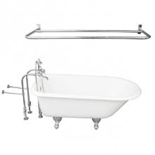 Barclay TKCTRN67-CP5 - Tub Kit 67'' CI Roll Top, Shwr Rd,Filler,Supplies,Drain-Chrm