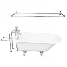 Barclay TKCTRN67-CP6 - Tub Kit 67'' CI Roll Top, Shwr Rd,Filler,Supplies,Drain-Chrm