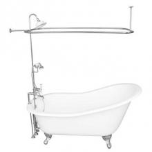 Barclay TKCTS7H67-CP3 - Tub Kit 67'' CI Slipper, Shwr Unit, Supplies, Drain-Chrome