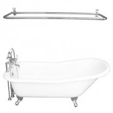 Barclay TKCTS7H67-CP5 - Tub Kit 67'' CI Slipper, Shwr Rd,Filler,Supplies, Drain-Chrm