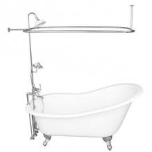 Barclay TKCTSH60-CP3 - Tub Kit 60'' CI Slipper, Shwr Unit, Supplies, Drain-Chrome