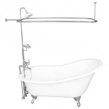 Barclay TKCTSH60-CP4 - Tub Kit 60'' CI Slipper, Shwr Unit, Supplies, Drain-Chrome