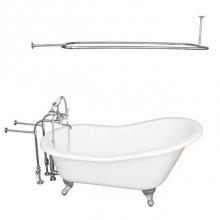 Barclay TKCTSN60-CP3 - Tub Kit 60'' CI Slipper, Shwr Rd,Filler,Supplies, Drain-Chrm