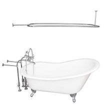 Barclay TKCTSN60-CP4 - Tub Kit 60'' CI Slipper, Shwr Rd,Filler,Supplies, Drain-Chrm
