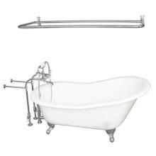 Barclay TKCTSN60-CP5 - Tub Kit 60'' CI Slipper, Shwr Rd,Filler,Supplies, Drain-Chrm