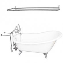 Barclay TKCTSN60-CP6 - Tub Kit 60'' CI Slipper, Shwr Rd,Filler,Supplies, Drain-Chrm