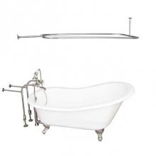 Barclay TKCTSN60-SN3 - Tub Kit 60'' CI Slipper, Shwr Rd,Filler,Supplies,Drain-BrNkl