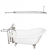 Barclay TKCTSN60-SN4 - Tub Kit 60'' CI Slipper, Shwr Rd,Filler,Supplies,Drain-BrNkl