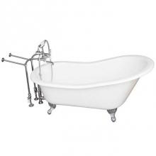 Barclay TKCTSN67-CP1 - Tub Kit 67'' CI Slipper, Tub Filler, Supplies, Drain-Chrome