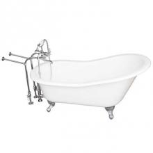 Barclay TKCTSN67-CP2 - Tub Kit 67'' CI Slipper, Tub Filler, Supplies, Drain-Chrome
