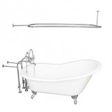 Barclay TKCTSN67-CP4 - Tub Kit 67'' CI Slipper, Shwr Rd,Filler,Supplies, Drain-Chrm