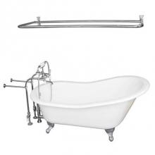 Barclay TKCTSN67-CP5 - Tub Kit 67'' CI Slipper, Shwr Rd,Filler,Supplies, Drain-Chrm