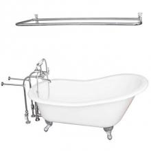 Barclay TKCTSN67-CP6 - Tub Kit 67'' CI Slipper, Shwr Rd,Filler,Supplies, Drain-Chrm