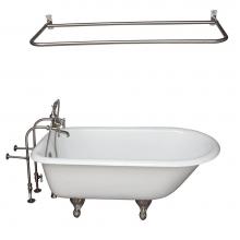 Barclay TKCTRN60-SN14 - Tub Kit 60'' CI Roll Top,Filler ShwrRd, Supplies, Drain-Br Nkl