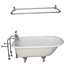 Barclay TKCTRN67-CP14 - Tub Kit 67'' CI Roll Top,Filler ShwrRd, Supplies, Drain-Chrome