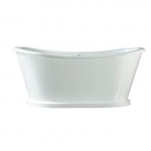 Barclay CTBATN66-WH - Raynor Cast Iron Bateau tub 66 No Faucet Holes, White
