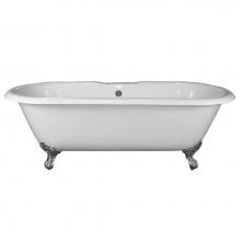 Barclay CTDRH-WH-UF - Duet Cast Iron Dbl Roll Top WH 67'', 7'' Holes, UF Feet