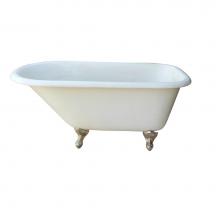 Barclay CTRH49-WH-CP - Addison Cast Iron Roll Top WH, 49'', 3-3/8'' Holes, CP Feet