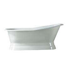 Barclay CTSN68B-WH - Lyndsey Cast Iron Slipper 68 On Base, No Faucet Hole, White