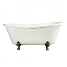 Barclay CTSN67LP-WH-ORB - Kirk Cast Iron Slipper,67WH, No Holes, ORB Lion Feet