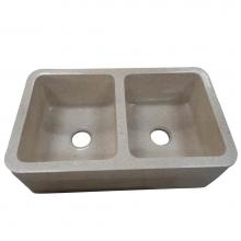 Barclay FSMD5562-MPGA - Chicot 36'' Double Bowl Marble Apron Front Sink, MPGA