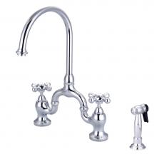 Barclay KFB504-MC-CP - Banner Kitchen Bridge Faucet w Sidespray & Metal Cros Han, CP