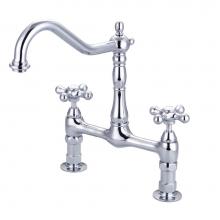 Barclay KFB514-MC-CP - Guthrie Kitchen Bridge Faucet Metal Cross Handles, CP