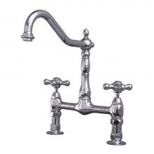 Barclay KFB514-MC2-CP - Guthrie Kitchen Bridge Faucet Metal Cross Handles, CP