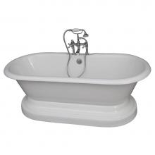 Barclay TKCTDRH61B-CP2 - Tub Kit,61''CI,Dbl Roll Top, Base,Filler,Supplies,Drain-CP