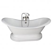 Barclay TKCTDSNB-SN1 - Tub Kit 71'' CI Dbl Slipper, Filler, Supples, Drain-Br Nkl